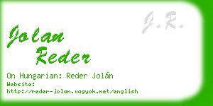 jolan reder business card